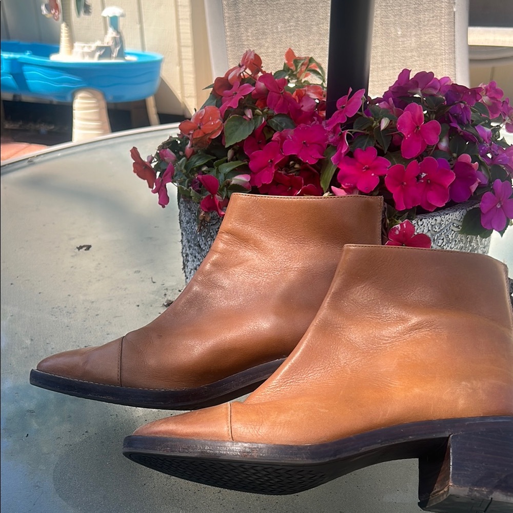Cole Haan Tan Leather Ankle Booties Timeless Design
